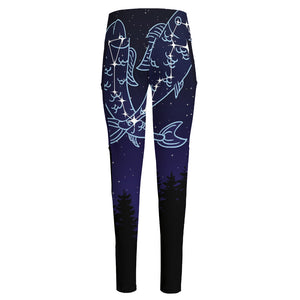 Pisces Constellation Print High-Waisted Pocket Leggings