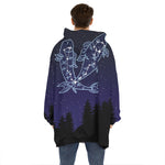 Pisces Constellation Print Hoodie Blanket