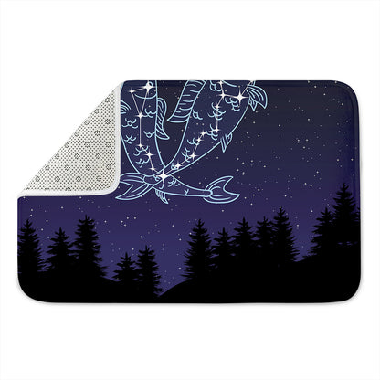 Pisces Constellation Print Indoor Door Mat