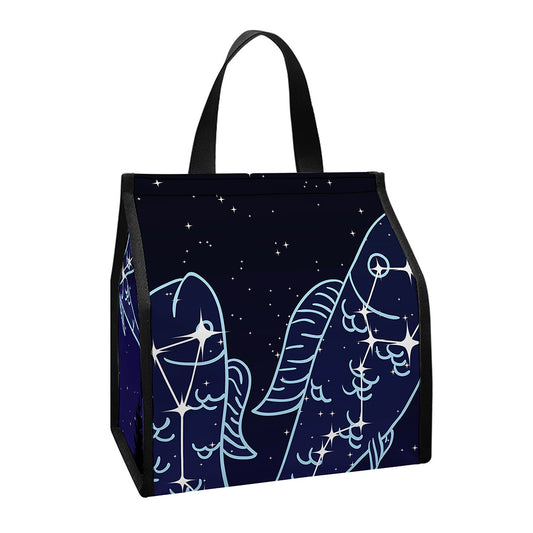 Pisces Constellation Print Insulated Lunch Tote