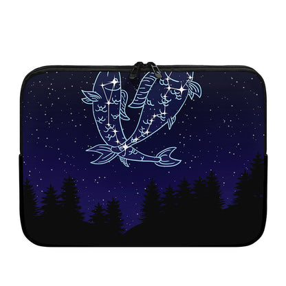 Pisces Constellation Print Laptop Sleeve