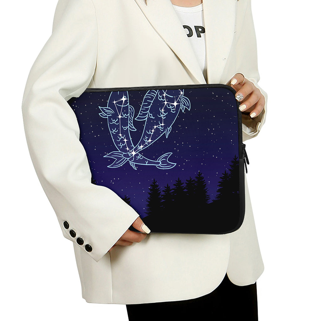 Pisces Constellation Print Laptop Sleeve