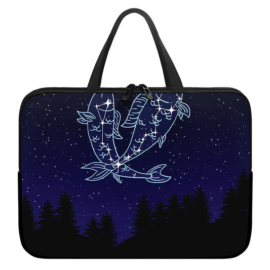 Pisces Constellation Print Laptop Sleeve With Handle
