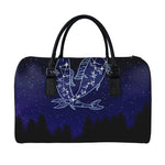 Pisces Constellation Print Leather Duffle Bag