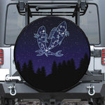 Pisces Constellation Print Leather Spare Tire Cover