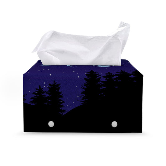 Pisces Constellation Print Leather Tissue Box Cover