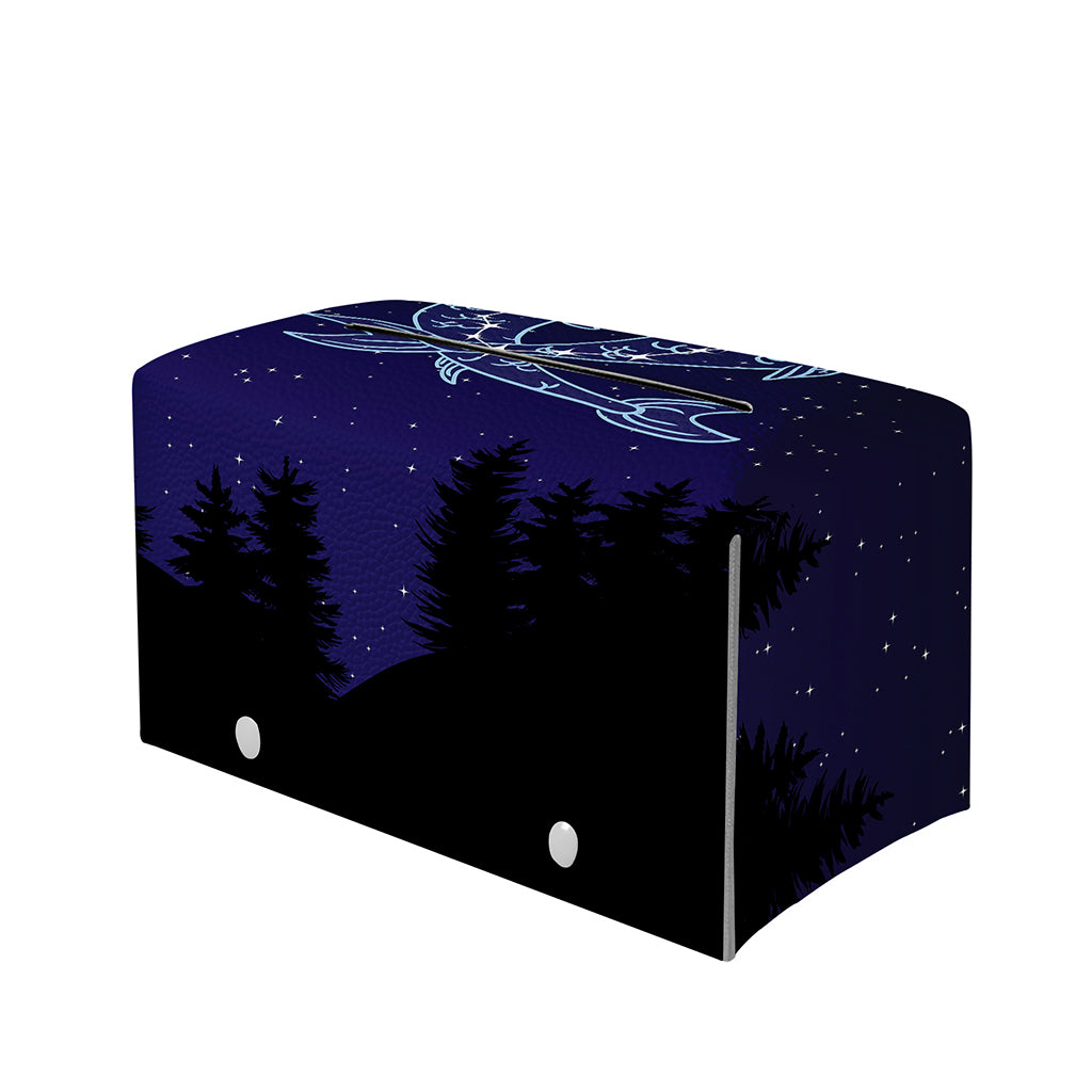 Pisces Constellation Print Leather Tissue Box Cover