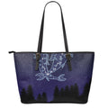 Pisces Constellation Print Leather Tote Bag With Zipper
