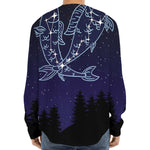 Pisces Constellation Print Long Sleeve Baseball Jersey