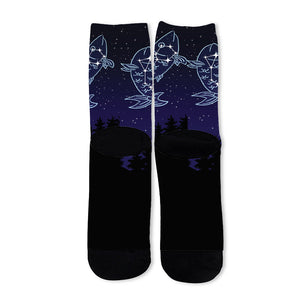 Pisces Constellation Print Long Socks