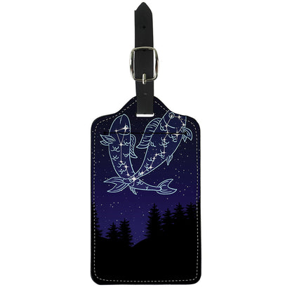 Pisces Constellation Print Luggage Tag