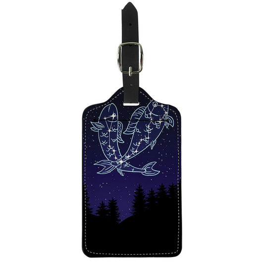 Pisces Constellation Print Luggage Tag