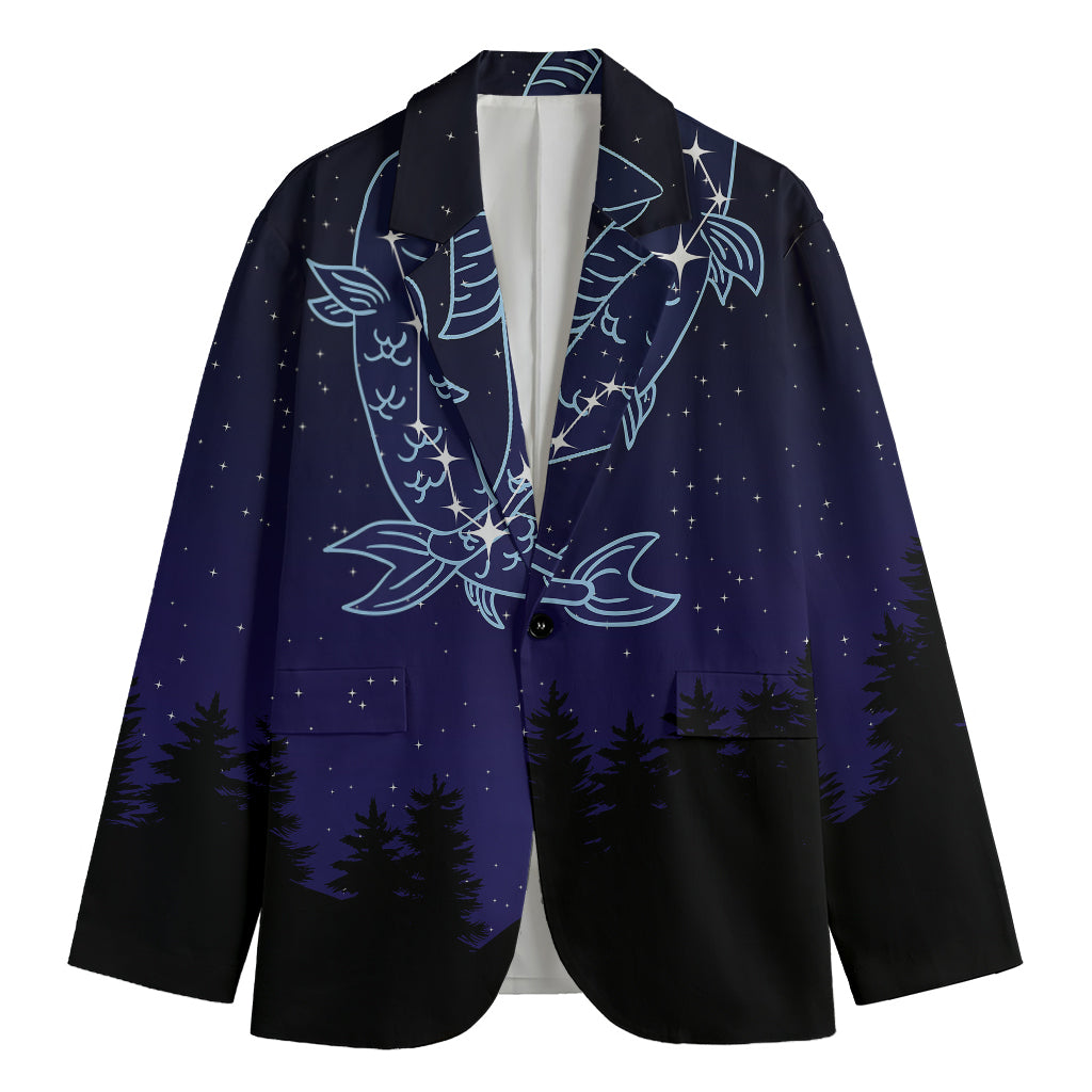 Pisces Constellation Print Men's Blazer