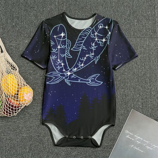 Pisces Constellation Print Men's Bodysuit
