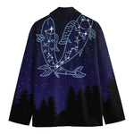 Pisces Constellation Print Men's Cotton Blazer