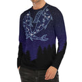 Pisces Constellation Print Men's Long Sleeve Rash Guard