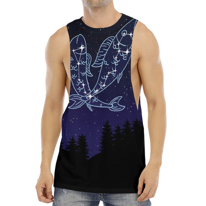 Pisces Constellation Print Men's Muscle Tank Top