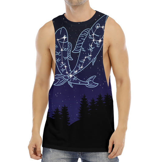 Pisces Constellation Print Men's Muscle Tank Top