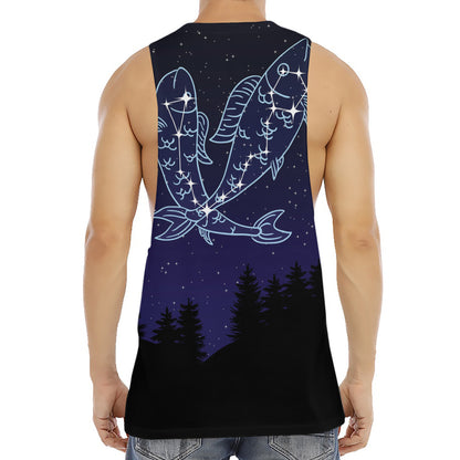 Pisces Constellation Print Men's Muscle Tank Top