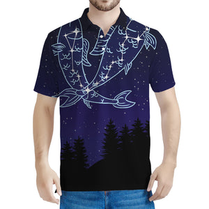 Pisces Constellation Print Men's Polo Shirt