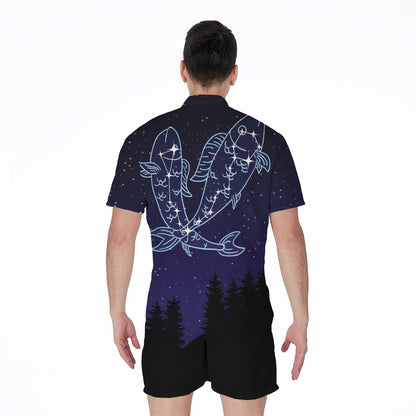 Pisces Constellation Print Men's Rompers