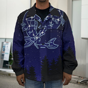 Pisces Constellation Print Men's Shirt Jacket