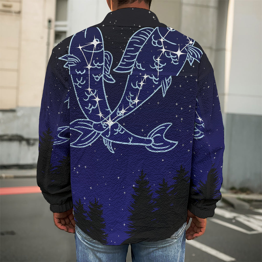 Pisces Constellation Print Men's Shirt Jacket