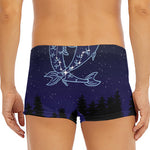 Pisces Constellation Print Men's Short Boxer Briefs