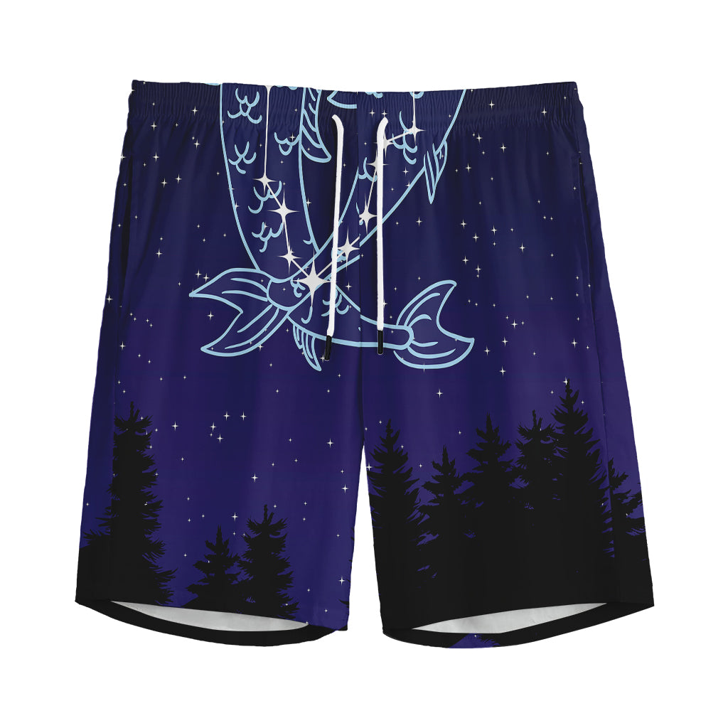 Pisces Constellation Print Men's Sports Shorts