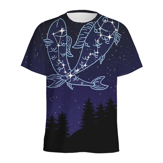 Pisces Constellation Print Men's Sports T-Shirt