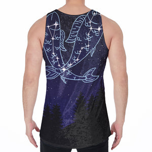 Pisces Constellation Print Men's Velvet Tank Top