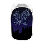 Pisces Constellation Print Mesh Laundry Hamper
