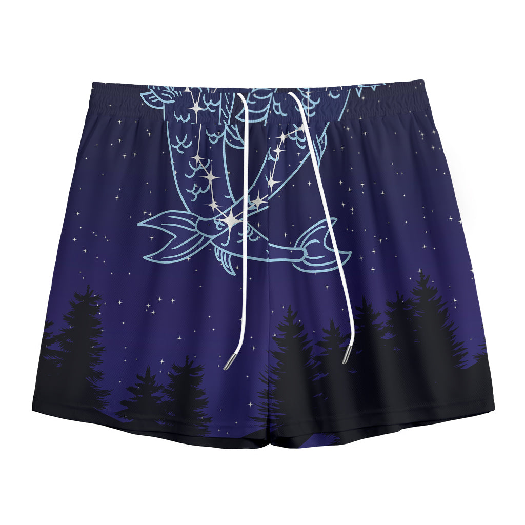 Pisces Constellation Print Mesh Shorts