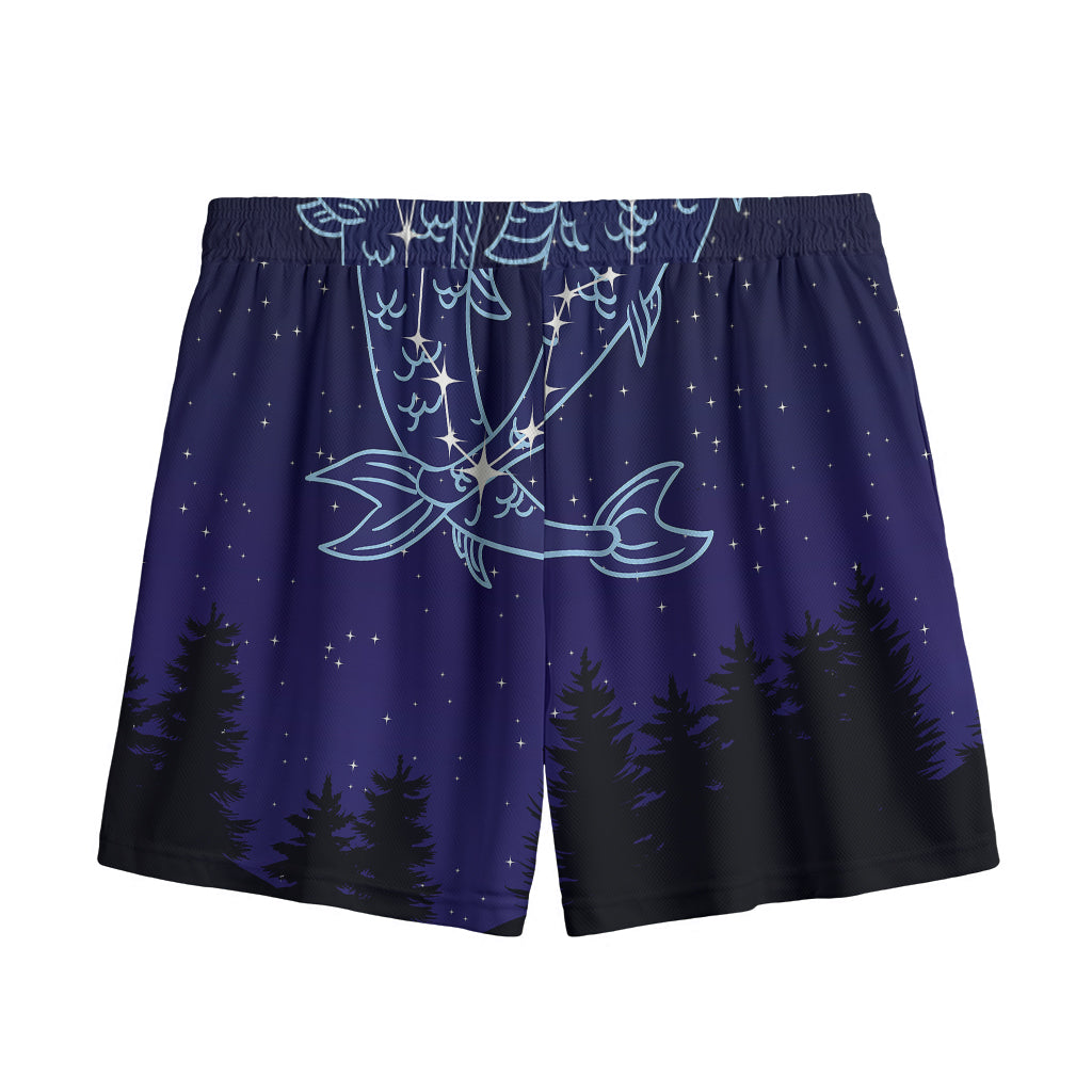 Pisces Constellation Print Mesh Shorts