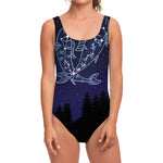 Pisces Constellation Print One Piece Swimsuit