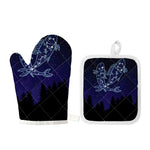 Pisces Constellation Print Oven Mitt And Pot Holder Set