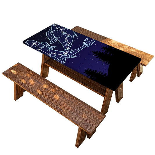 Pisces Constellation Print Picnic Table Cover