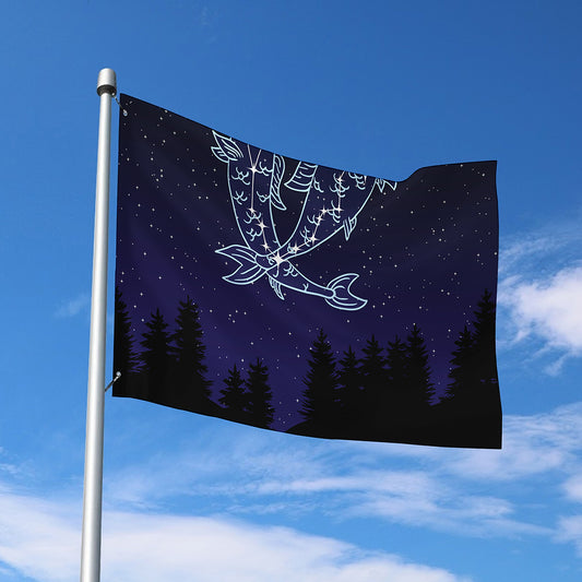 Pisces Constellation Print Polyester Flag