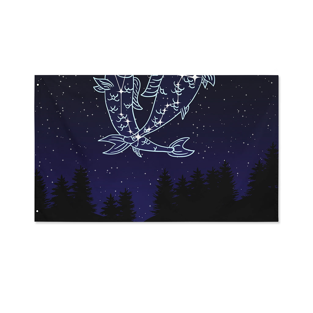 Pisces Constellation Print Polyester Flag