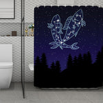 Pisces Constellation Print Polyester Shower Curtain