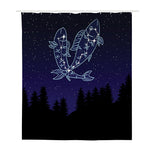 Pisces Constellation Print Polyester Shower Curtain