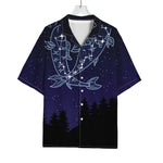 Pisces Constellation Print Rayon Hawaiian Shirt