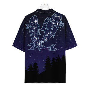 Pisces Constellation Print Rayon Hawaiian Shirt