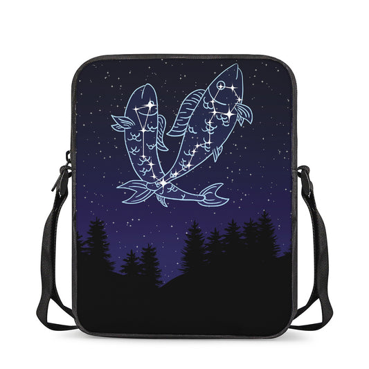 Pisces Constellation Print Rectangular Crossbody Bag