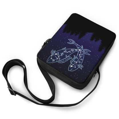 Pisces Constellation Print Rectangular Crossbody Bag