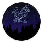 Pisces Constellation Print Round Floor Mat