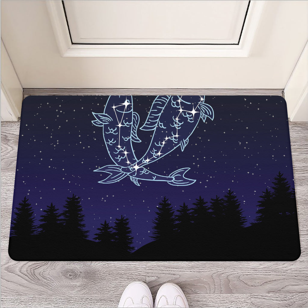 Pisces Constellation Print Rubber Doormat