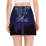 Pisces Constellation Print Side Slit Mini Skirt