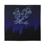 Pisces Constellation Print Silk Bandana