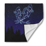 Pisces Constellation Print Silk Bandana